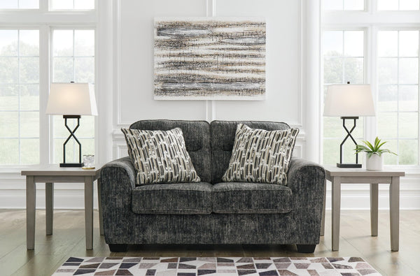Lonoke Gunmetal Velvet Loveseat
