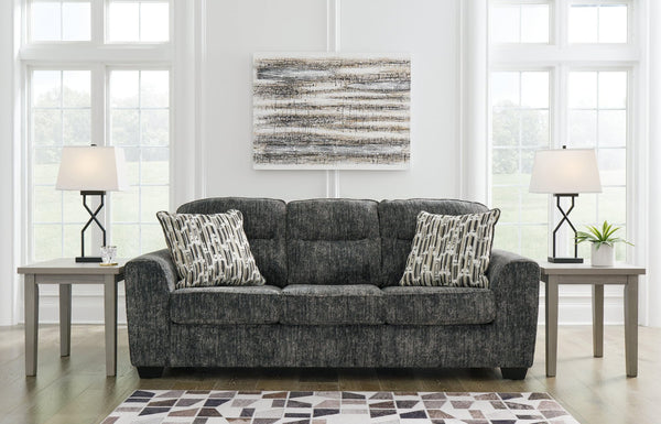 Lonoke Gunmetal Velvet Sofa