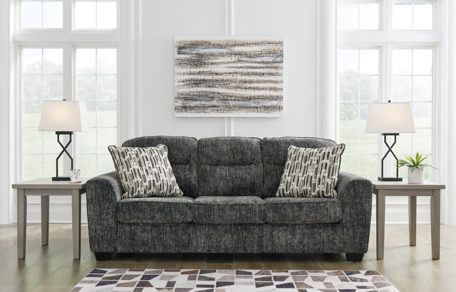 Lonoke Gunmetal Velvet Sofa