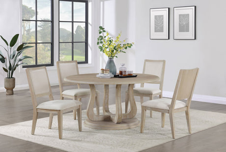 Trofello Whitewash Round Dining Room Set