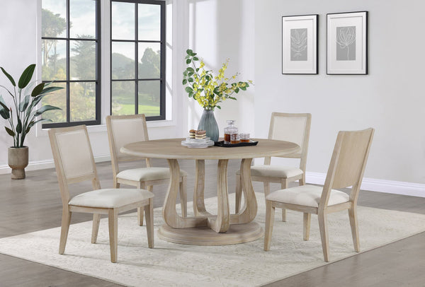 Trofello Whitewash Round Dining Room Set