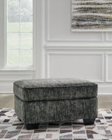 Lonoke Gunmetal Velvet Ottoman