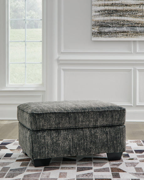 Lonoke Gunmetal Velvet Ottoman