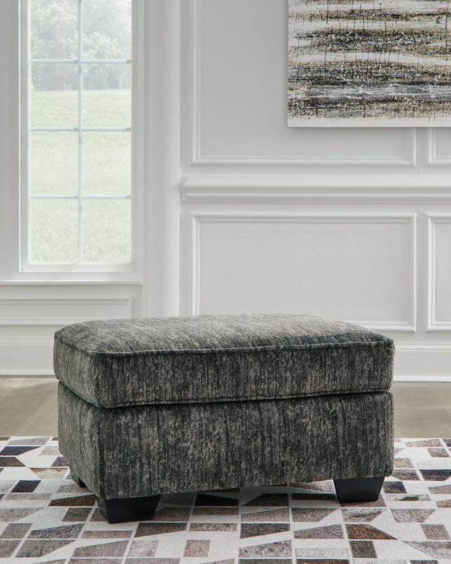 Lonoke Gunmetal Velvet Ottoman