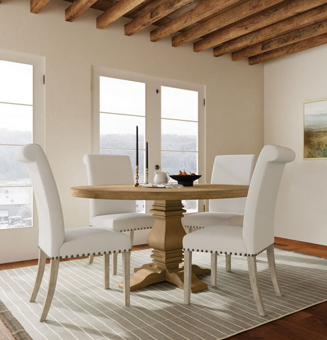Florence Rustic Honey Round Dining Room Set