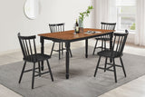 Hollyoak Walnut Black Rectangular Dining Room Set