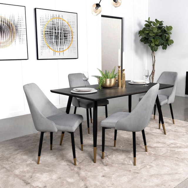 Zetta Black Rectangular 60-inch Wood Dining Room Set