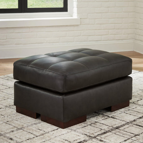 Luigi Thunder Leather Ottoman