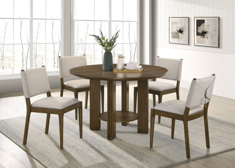 Ottowa Brown Round Wood Dining Room Table Set