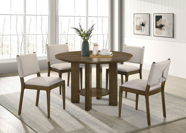Ottowa Brown Round Wood Dining Room Table Set