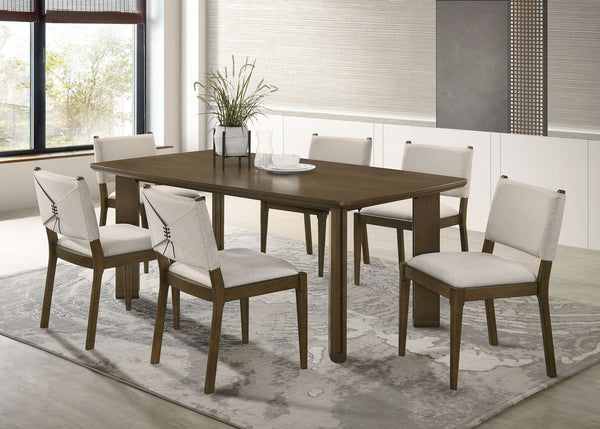 Ottowa Brown Rectangular Wood Dining Room Table Set