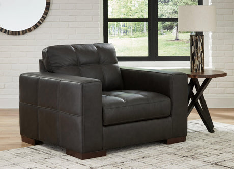 Luigi Thunder Leather Oversized Chair