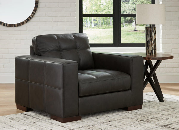 Luigi Thunder Leather Oversized Chair