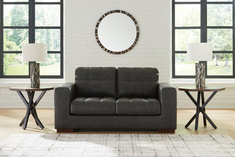 Luigi Thunder Leather Loveseat