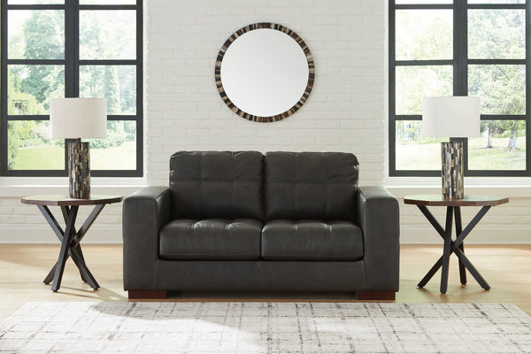 Luigi Thunder Leather Loveseat