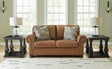 Carianna Caramel Leather Loveseat