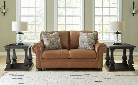 Carianna Caramel Leather Loveseat
