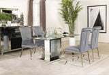 Marilyn Gray Rectangular Mirrored Dining Room Set