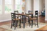 Gesthaven Natural Brown Counter Height Dining Table And 4 Barstools (Set of 5)