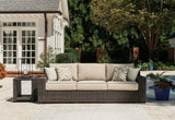 Coastline Bay Brown Outdoor Sofa With Cushion
