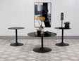 Ganso 3-piece Round Glass Top Coffee and End Table Set Black