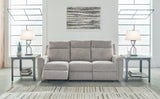 Barnsana Ash Chenille Power Reclining Sofa
