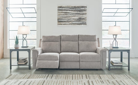 Barnsana Ash Chenille Power Reclining Sofa