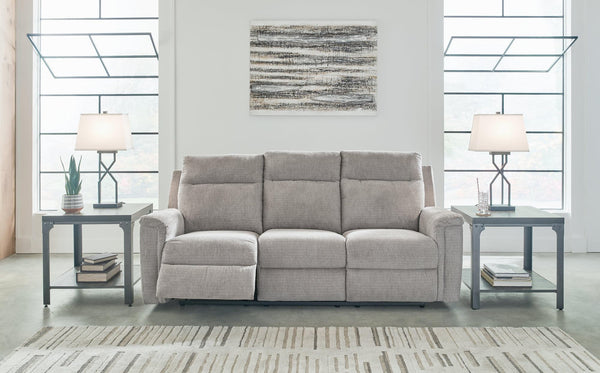 Barnsana Ash Chenille Power Reclining Sofa