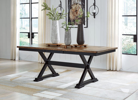 Wildenauer Brown Black Dining Extension Table