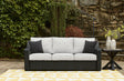 Beachcroft Black Light Gray Outdoor Sofa With Cushion
