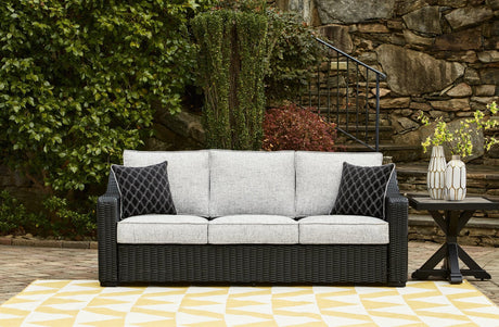 Beachcroft Black Light Gray Outdoor Sofa With Cushion