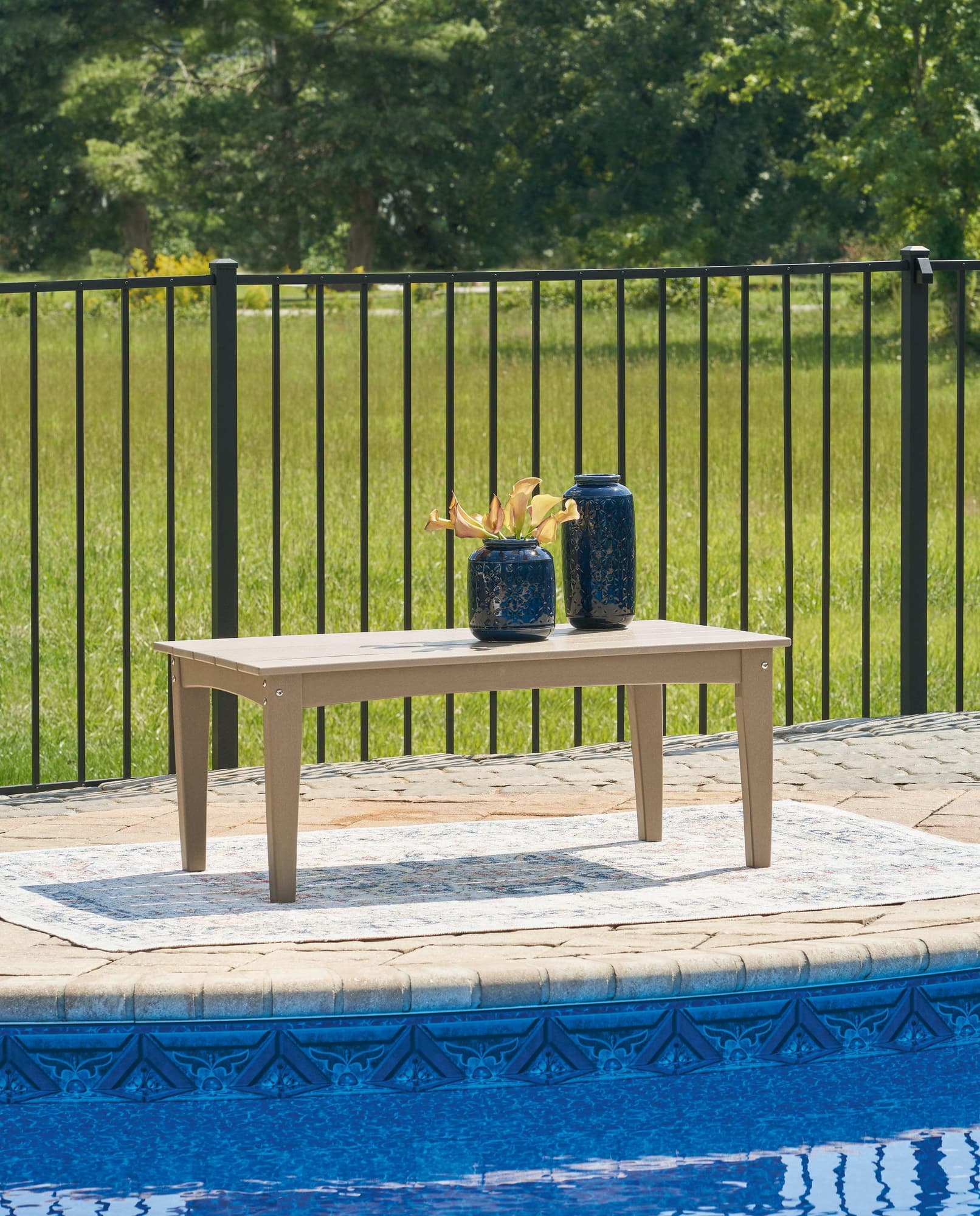 Hyland Wave Driftwood Outdoor Coffee Table