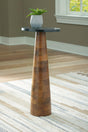 Quinndon Brown Black Accent Table