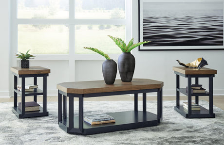 Landocken Brown Blue Table (Set of 3)