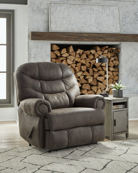 Camera Time Gunmetal Faux Leather Recliner