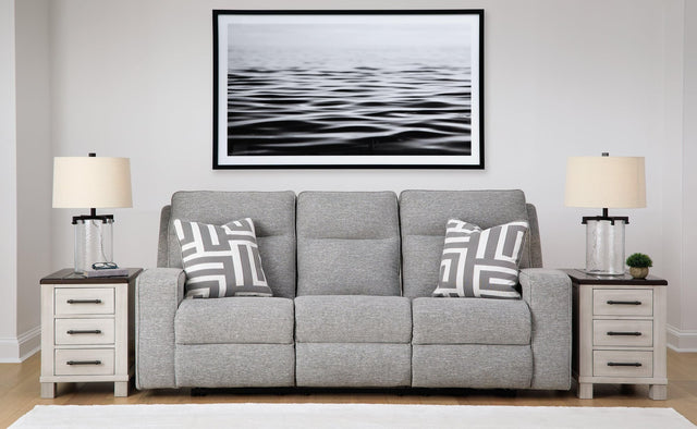 Biscoe Pewter Textured,nuvella® Power Reclining Sofa