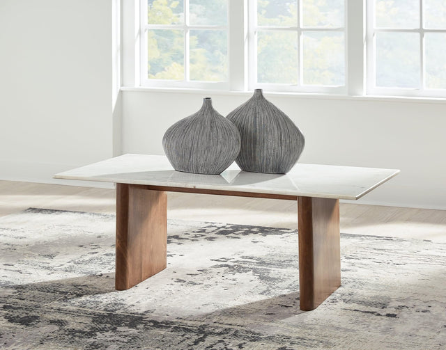Isanti Light Brown White Coffee Table