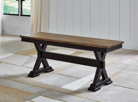 Wildenauer Brown Black 50" Dining Bench