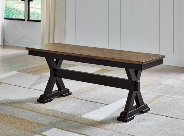 Wildenauer Brown Black 50" Dining Bench