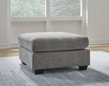 Marleton Gray Microfiber Oversized Accent Ottoman