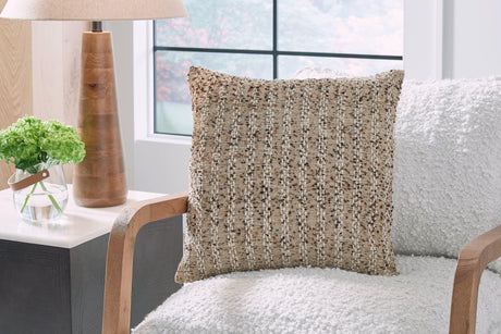 Vorlane Tan Brown White Pillow (Set of 4)