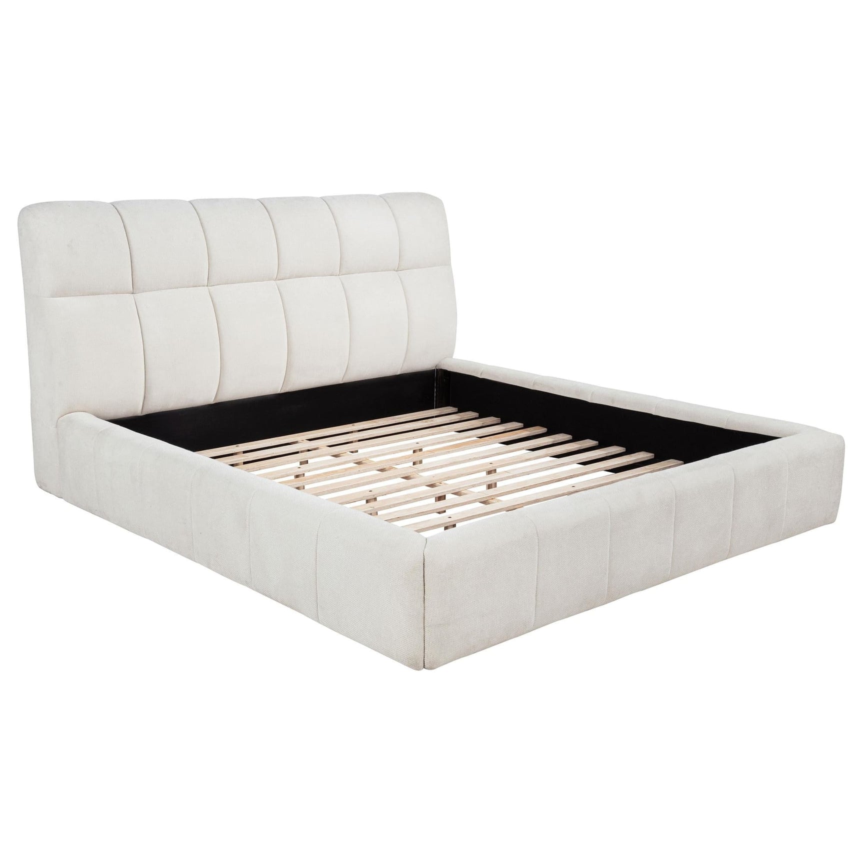 Nollet 48-inch Upholstered Eastern King Platform Bed Cream