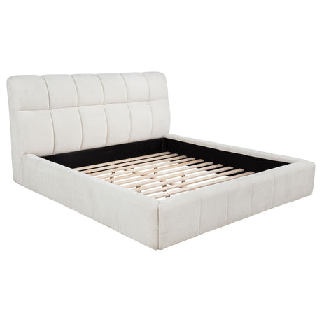Nollet 48-inch Upholstered Eastern King Platform Bed Cream