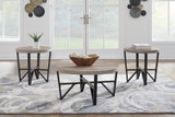 Deanlee Grayish Brown Black Table (Set of 3)