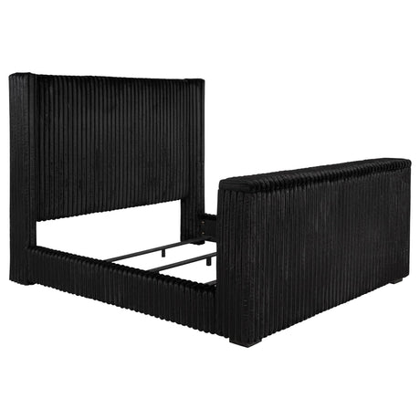 Centergrove Upholstered Queen Wingback TV Bed Black