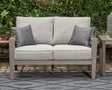 Hillside Barn Gray Brown Outdoor Loveseat With Cushion