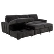 Pastrana Upholstered Sleeper Sectional Sofa Charcoal Grey