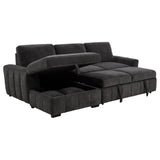 Pastrana Upholstered Sleeper Sectional Sofa Charcoal Grey