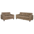 Scotland 2-piece Faux Leather Upholstered Sofa Set Brown