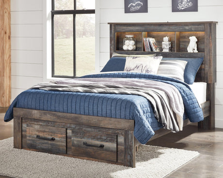 Drystan Multi Full Bookcase Bed With 2 Storage Drawers